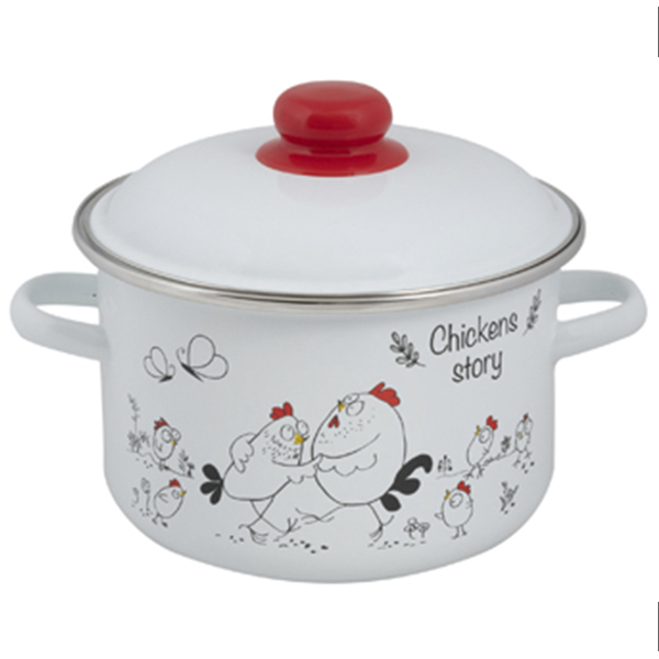 Кастрюля эмал цил Chickens’stories 3,0л ТМ FOOD ATELIER