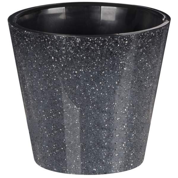Горшок для цветов "Grenada" D330мм, 16л с дренажной вставкой на колесиках (гранит светло-серый)