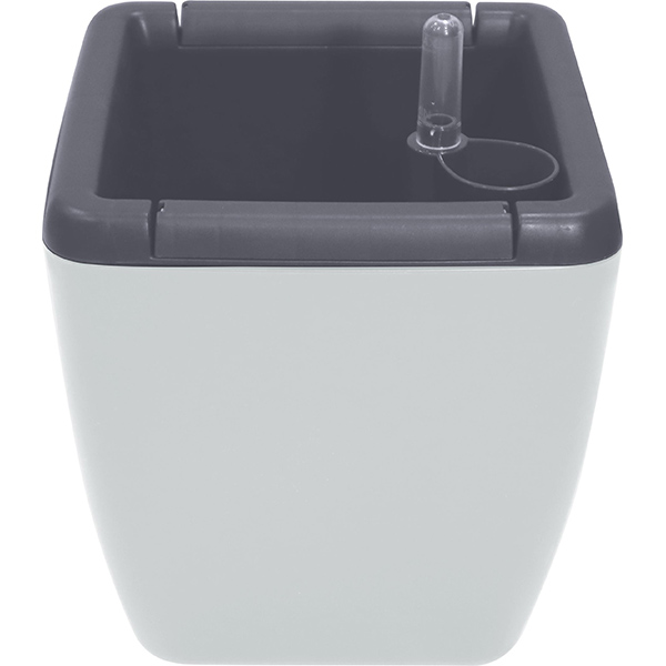 Горшок с автополивом Munchen 5л/2,2л квадратный со вставкой вулк.серый (то)