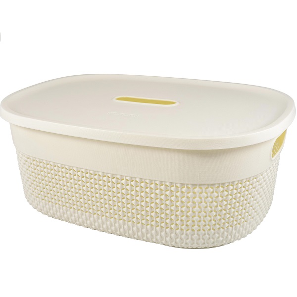 Корзина для хранения с крышкой OSLO 12л молочный туман (то)