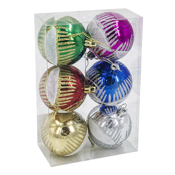 Шары елочные 6см, 6шт 