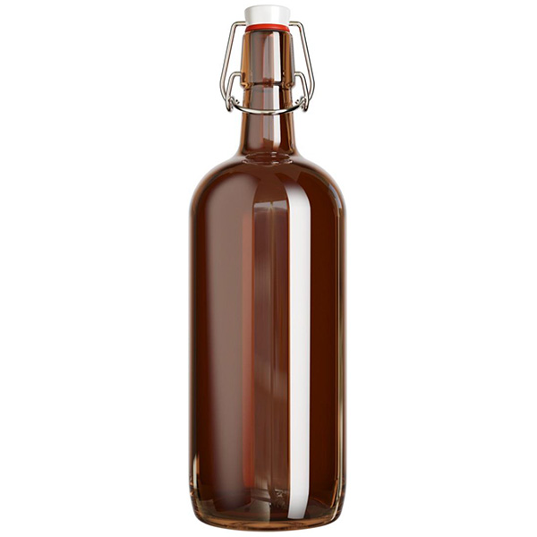 Бутылка "Баринов" с бугельной пробкой П-32-10-1000 коричневая / 6шт в кор/