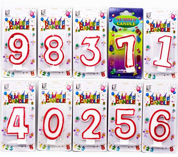 Свеча в торт ЦИФРА эконом