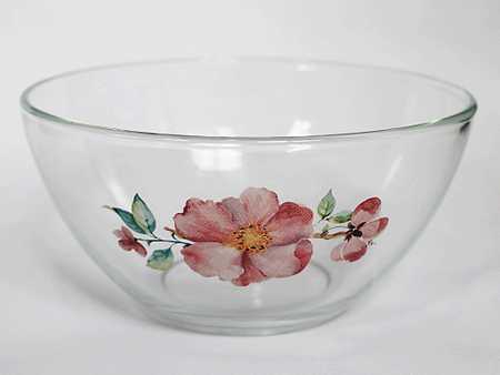 Салатник средний "Акварельные цветы микс" серия "Гладкий" 15.8 см