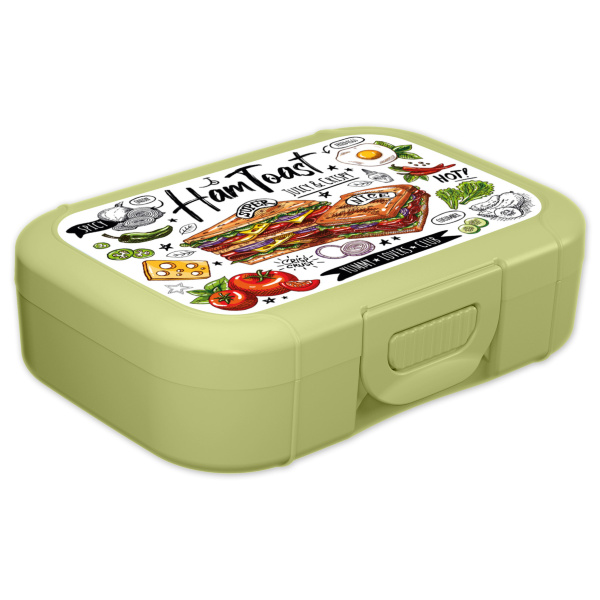 Ланч-бокс 0,85л с декором (салатовый)