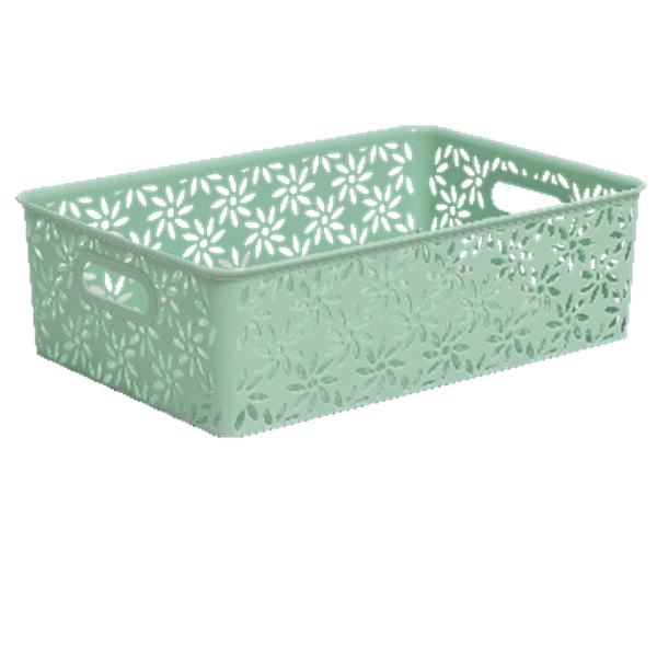 Корзинка "Ромашки" 7,5л  350х245х105мм (нефрит) (то)