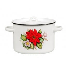 Кастрюля 2л. сферическая бел в ассорт