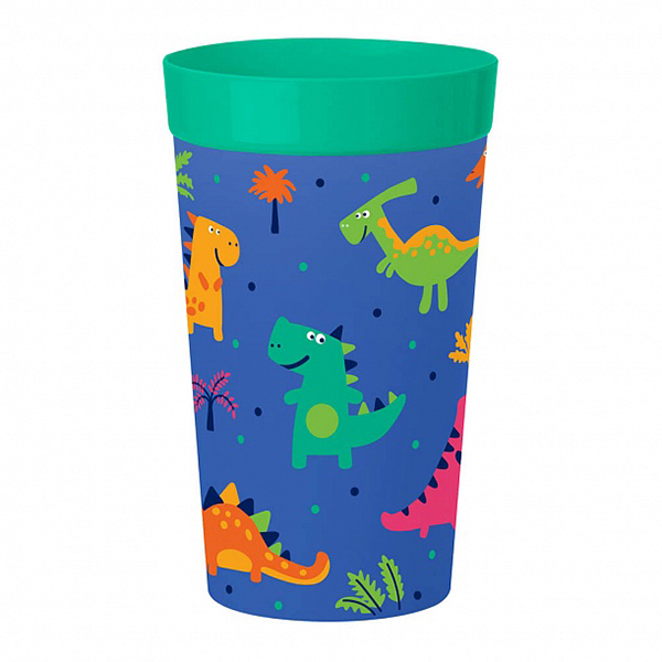 Стакан детский с декором 380мл (зеленый) (то)