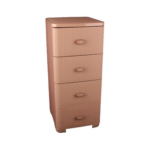 Комод 4-х секционный "Плетёнка"  (какао) (то)