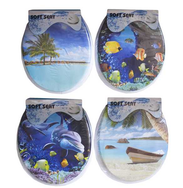 Сиденье для унитаза мягкое МИКС МОРЕ (4дизайна)