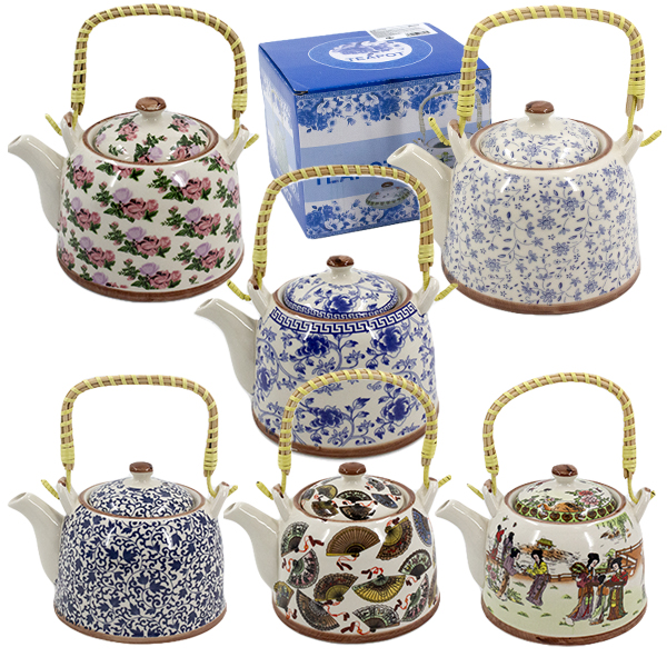 Чайник керамический 800мл ЧАРУЮЩАЯ АЗИЯ (в комплекте с ситечком)