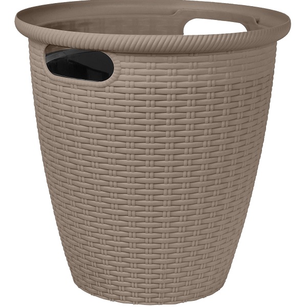 Кашпо напольное Rattan D380мм/30л с внутренним горшком 16л французский платан (то)