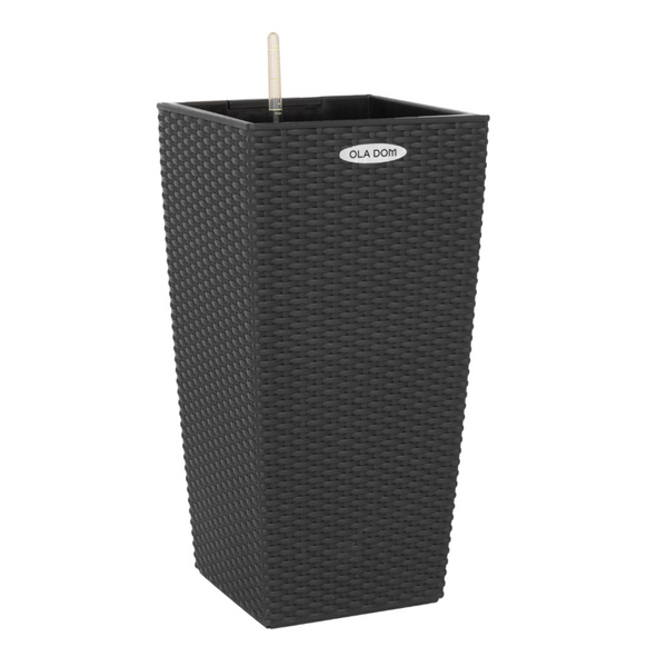 Кашпо RATTAN 14литров OLA DOM (антрацит)