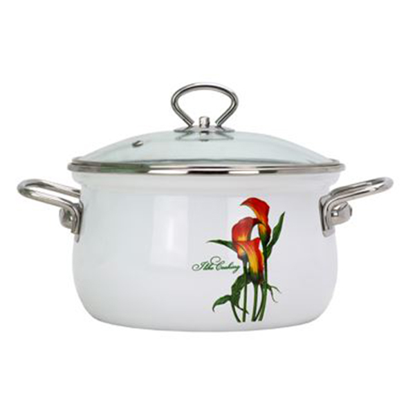 Кастрюля эмал  2,0л 01-RB1610CH/4-Каллы