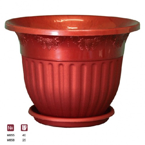 Горшок-кашпо "Лозанна" 40л с поддоном (белый)(то)