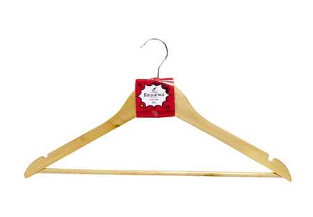 Вешалка для одежды деревянная КЛАССИКА, 43см, 2 сорт /130шт/