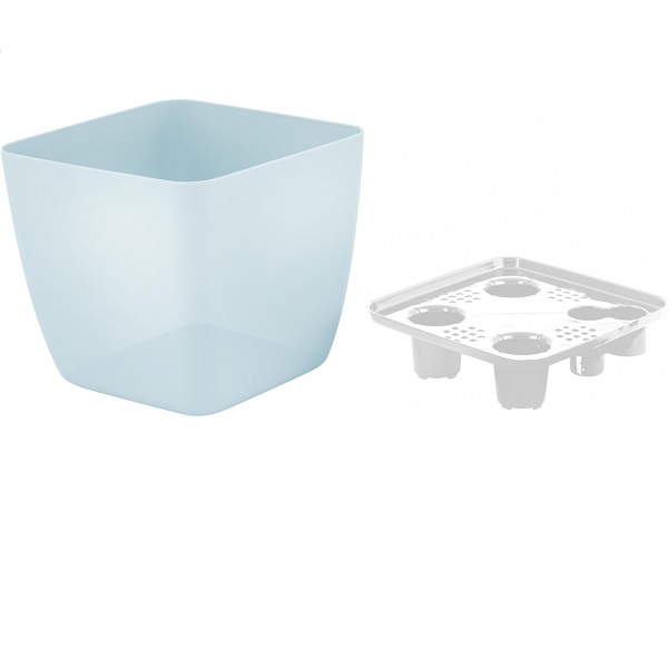 Горшок для цветов Vienna Orchid 1,5л с дренажной вставкой квадр. голубой жемчуг (то)