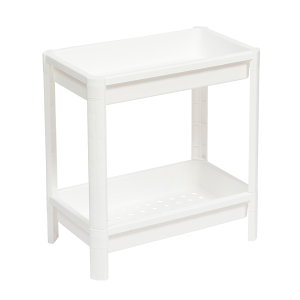 Этажерка широкая VIKEA 2-х ярусная (белый) (то)