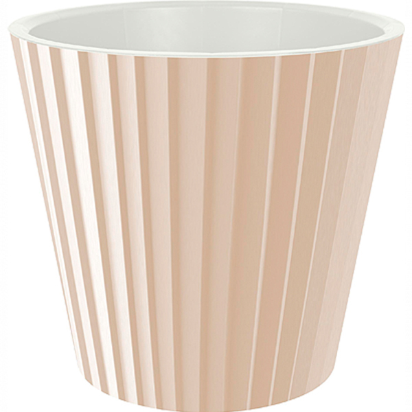 Горшок для цветов Sand D190мм, 3,3л c дренажной вставкой молочный шоколад (то)