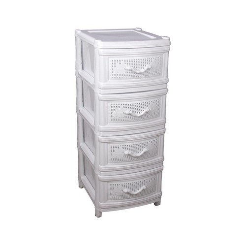 Комод 4-х секционный (белый) (то)