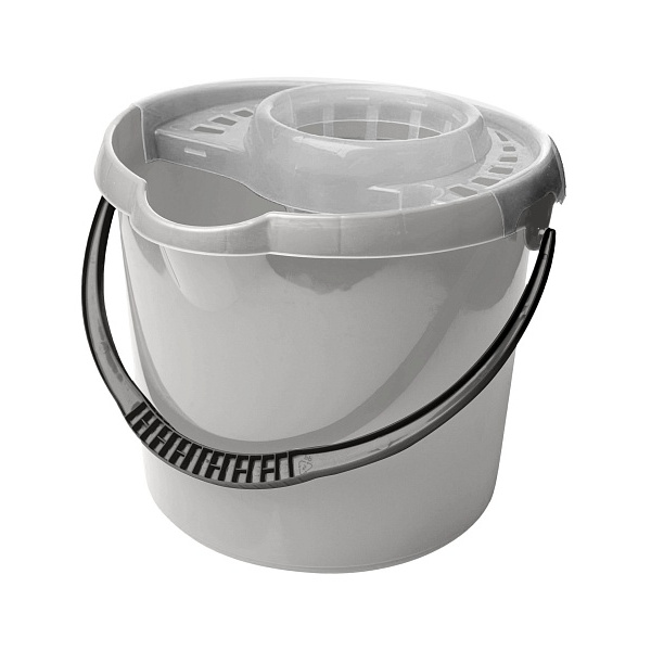 Ведро "Etna" круглое 9л с отжимом МОП (серый)