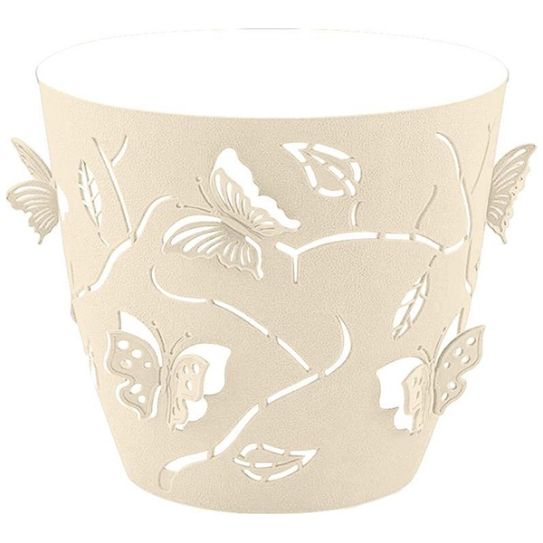 Горшок для цветов Plast Team Butterflies 5,3л D225мм круглый молочный туман (то)