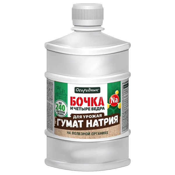 Удобрение органич. "Бочка и четыре ведра" гумат натрия 600мл 12ш