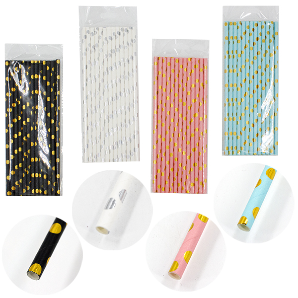 Трубочки для напитков бумажные 20см 25шт