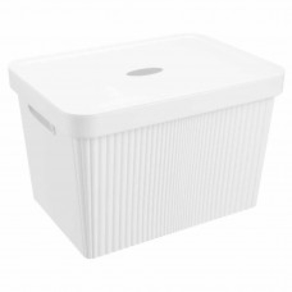 Коробка с крышкой "VELVET" 380х270х249мм 20л (Белый)(то)