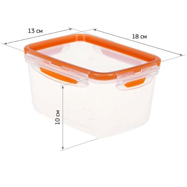 Ёмкость для продуктов РИЧ герметичная 1,3л оранжевый