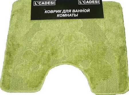Коврик из полипропилена на латексной основе, "L'CADESI MONO", 42х55см с вырезом, зеленый