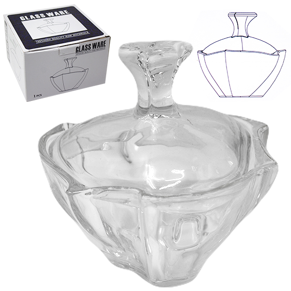 Салатник с крышкой стеклянный Ø-17см