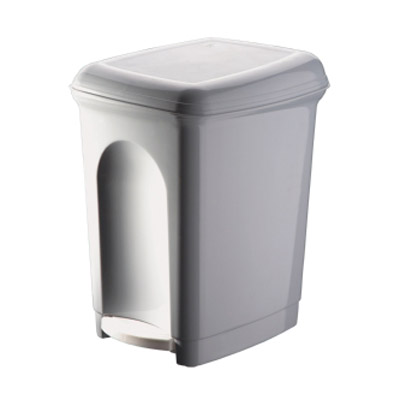 Контейнер для мусора педальный 7л (св.-серый) (то)