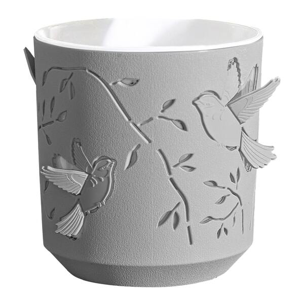 Кашпо "Колибри" 1,25л Серый жемчуг/Белый