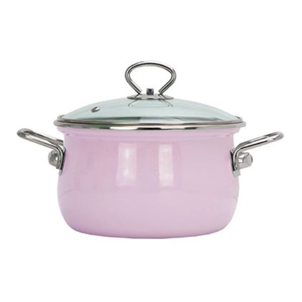 Кастрюля эмал сфер 4,0л 17-RB1614CH розов