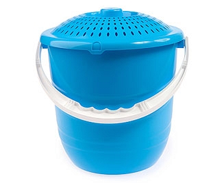 Ведро 12л "Practic Lux" с крышкой (голубая лагуна) (то)