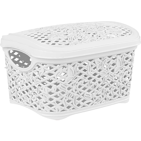 Корзинка прямоугольная Fiori 3,3л (с крышкой) белое облако (то)