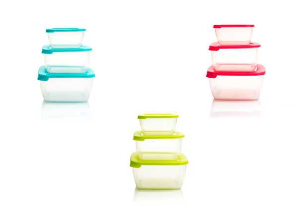 Комплект контейнеров для СВЧ (3шт) 0,46+0,95+1,5л квадратный (то)