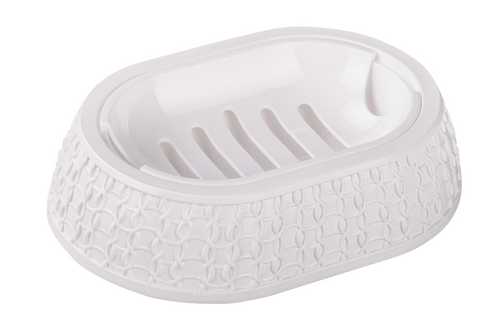 Мыльница "Вязаное плетение" (белый) (то)