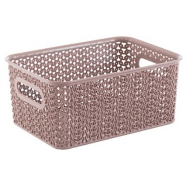 Корзинка "Вязь" 3л 235х173х105мм (розовый нюд) (то)