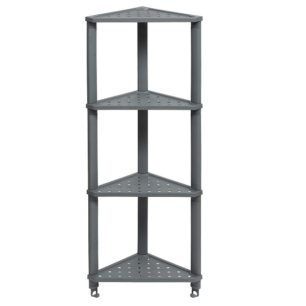 Полка угловая VIKEA подвесная 4-х ярусная (серый) (то)