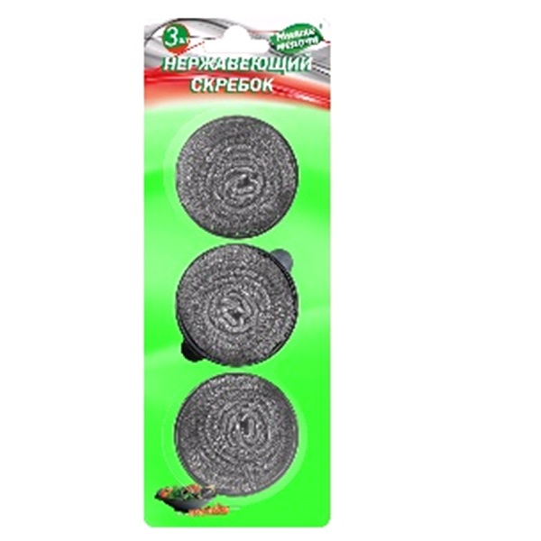 Скребок метал. нерж. 3 шт (блистер) ММ