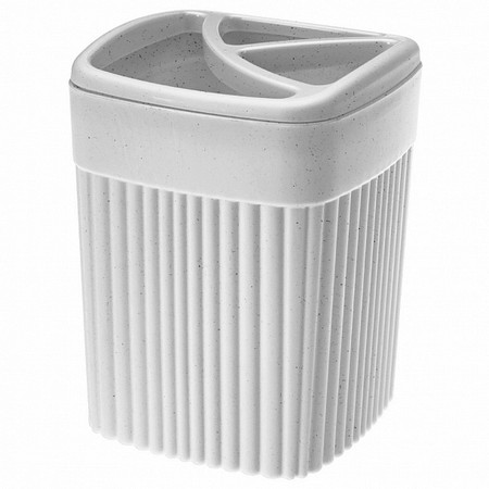 Стакан для зубных щеток "VELVET" 90х90х119мм, 0,65л (Светло-серый флэк) (то)