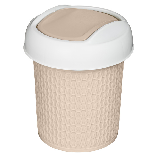 Контейнер для мусора "Velvet" круглый 1л (бежевый)