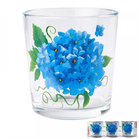 Набор стаканов  6шт.  "Гортензия" серия "Ода"250мл (низкий стакан)
