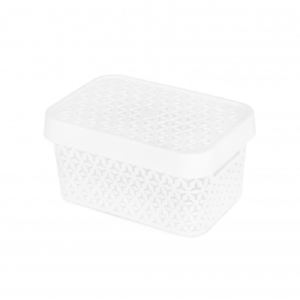 Корзина "Элемент" 5л с крышкой (белый)