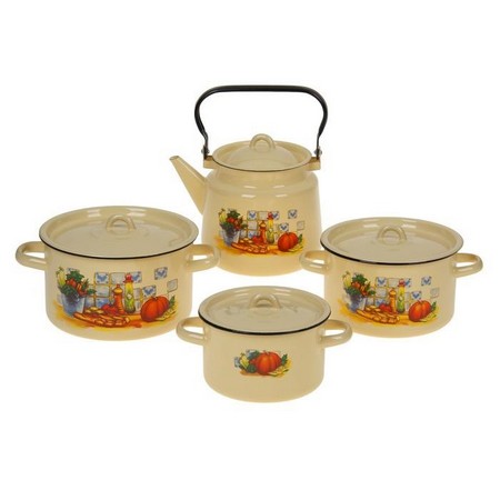 Набор №142/1  4пр. (1,5л.+2,9л.+3,9л.+чайн.3,5л.) ДАЧНАЯ