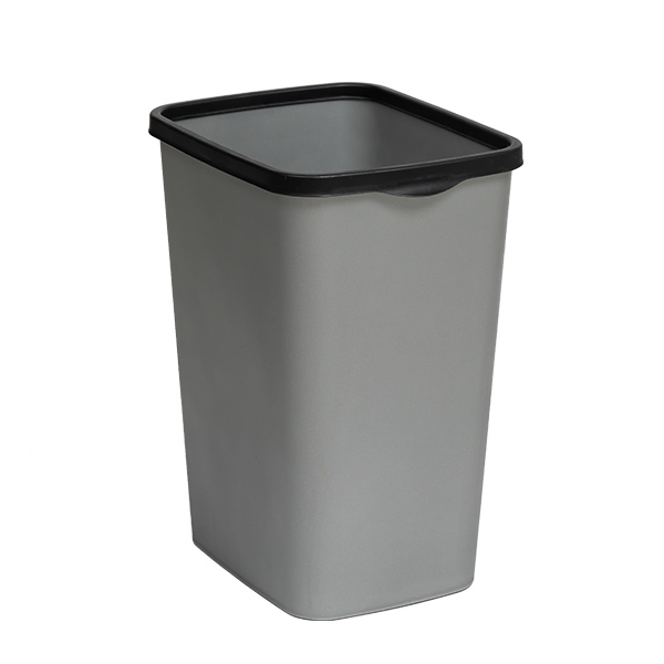 Ведро для мусора с фиксатором 20л "Tandem" (сер.металлик/черный) (то)