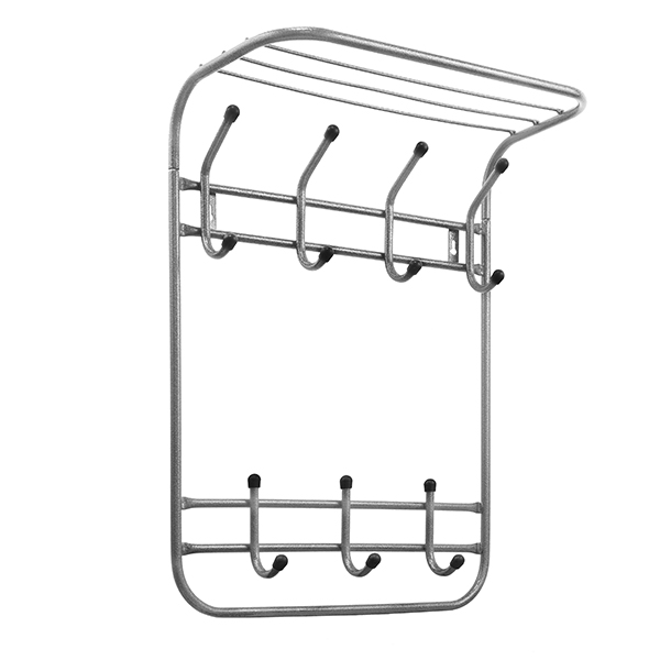 Вешалка настенная 2-х ярусная "Комфорт" 4/3 кр. арт.ВНК433 цв.серый металлик
