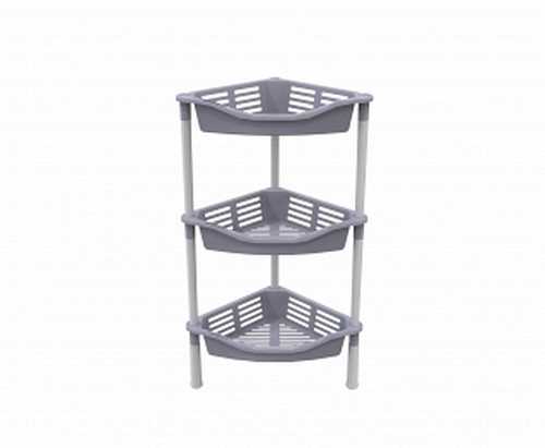 Этажерка угловая с корзинками Krita  3-х секц (сиреневый туман) (то)